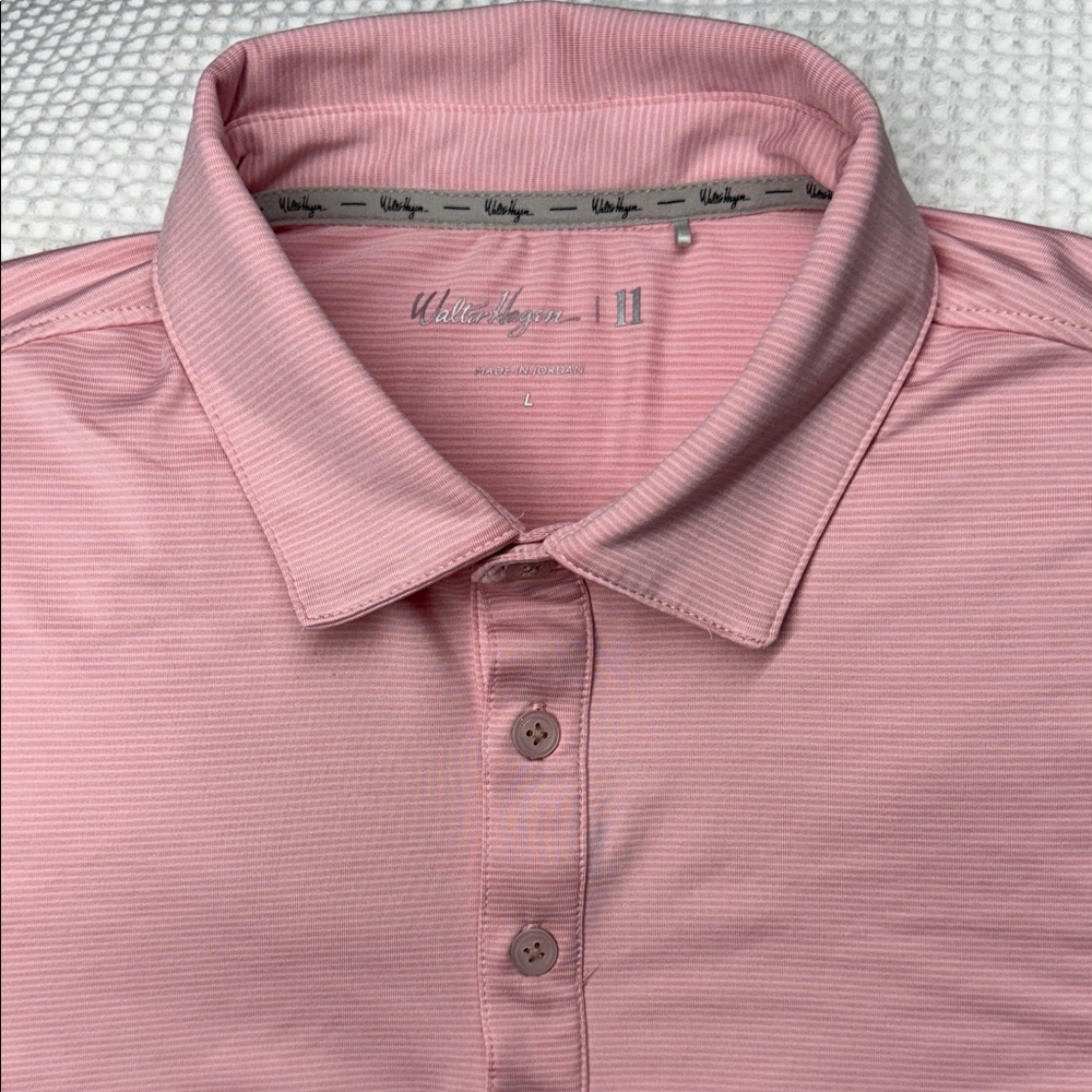 Walter Hagen Men's Soft Pink Polo Shirt - Large
